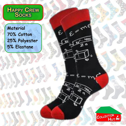 Happy Crew Socks Novelty Breathable Anti-Odour Men's Unisex UK 6-8.5 EU 39-42