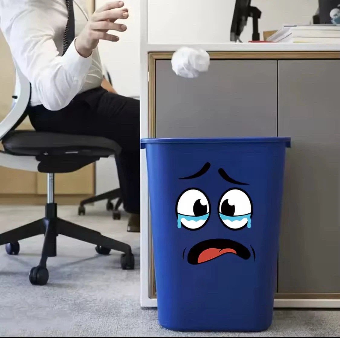 Novelty Funny Face Waterproof Stickers Large for Bins Storage Tubs