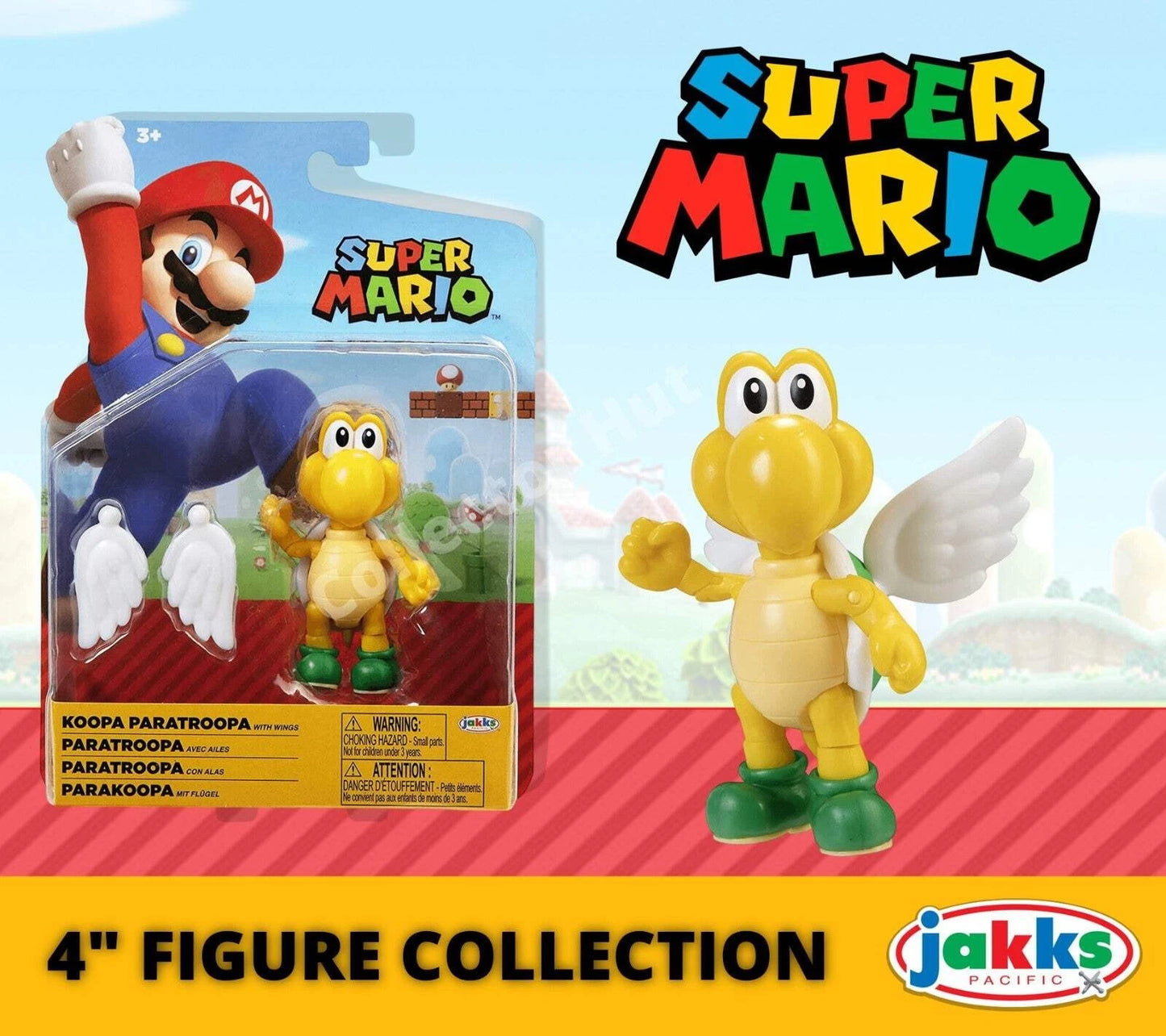 Super Mario 4" Posable Figure with Accessories Collection Jakks Pacfic