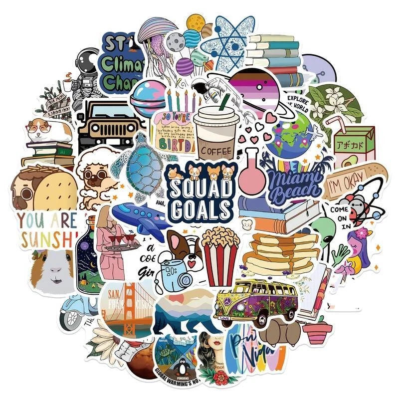 Awesome Stickers Novelty Anime Cartoon Animals Artistic 100's to Choose From
